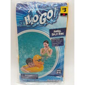 H2O GO! Animal Split Ring Swim Float Ages 3-6 Inflated Size 21.3"x20.1"x15" Duck